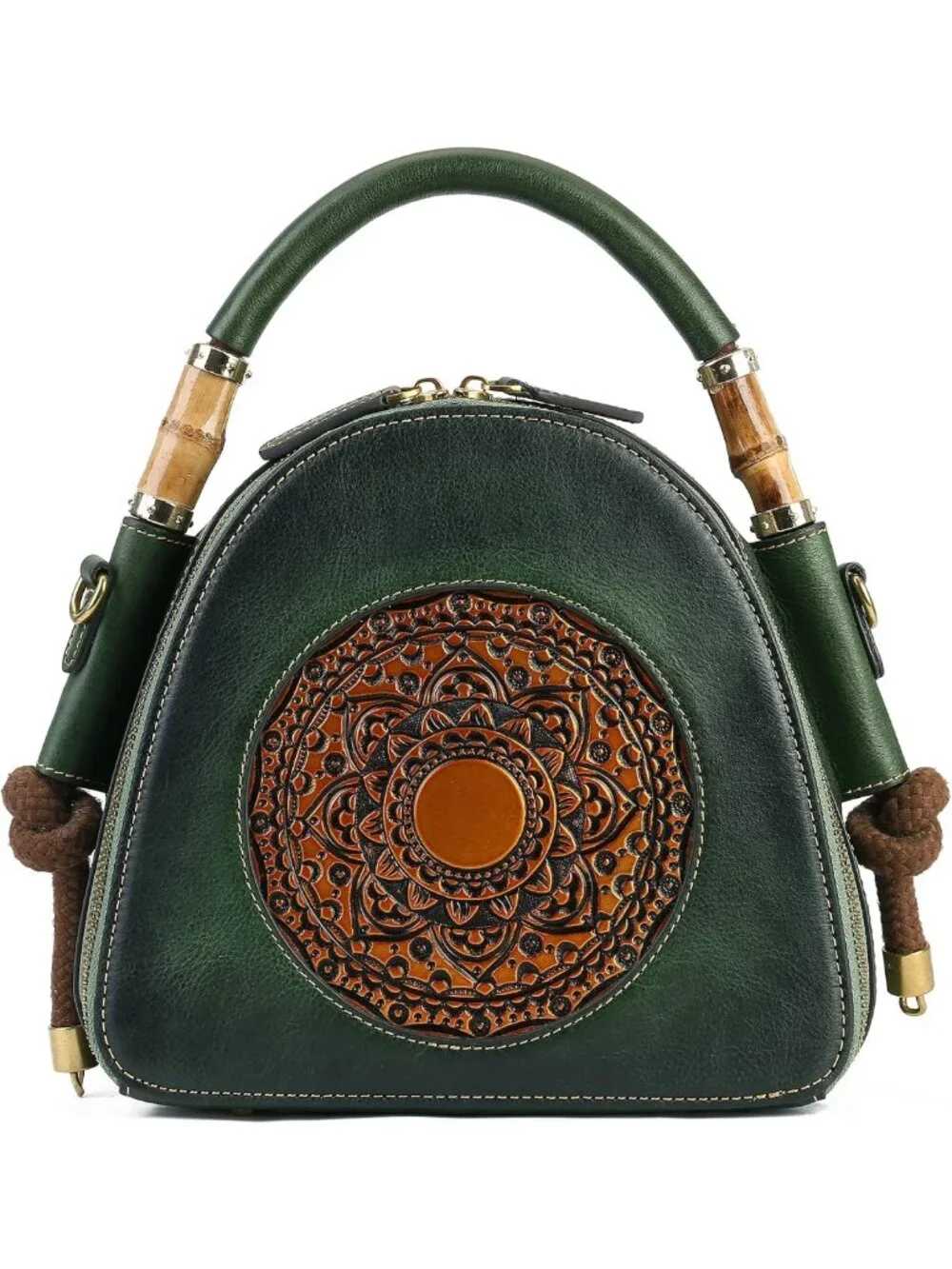 Stylish Genuine Leather Satchel Handbag for Women - Retro Pocketbook Organizer